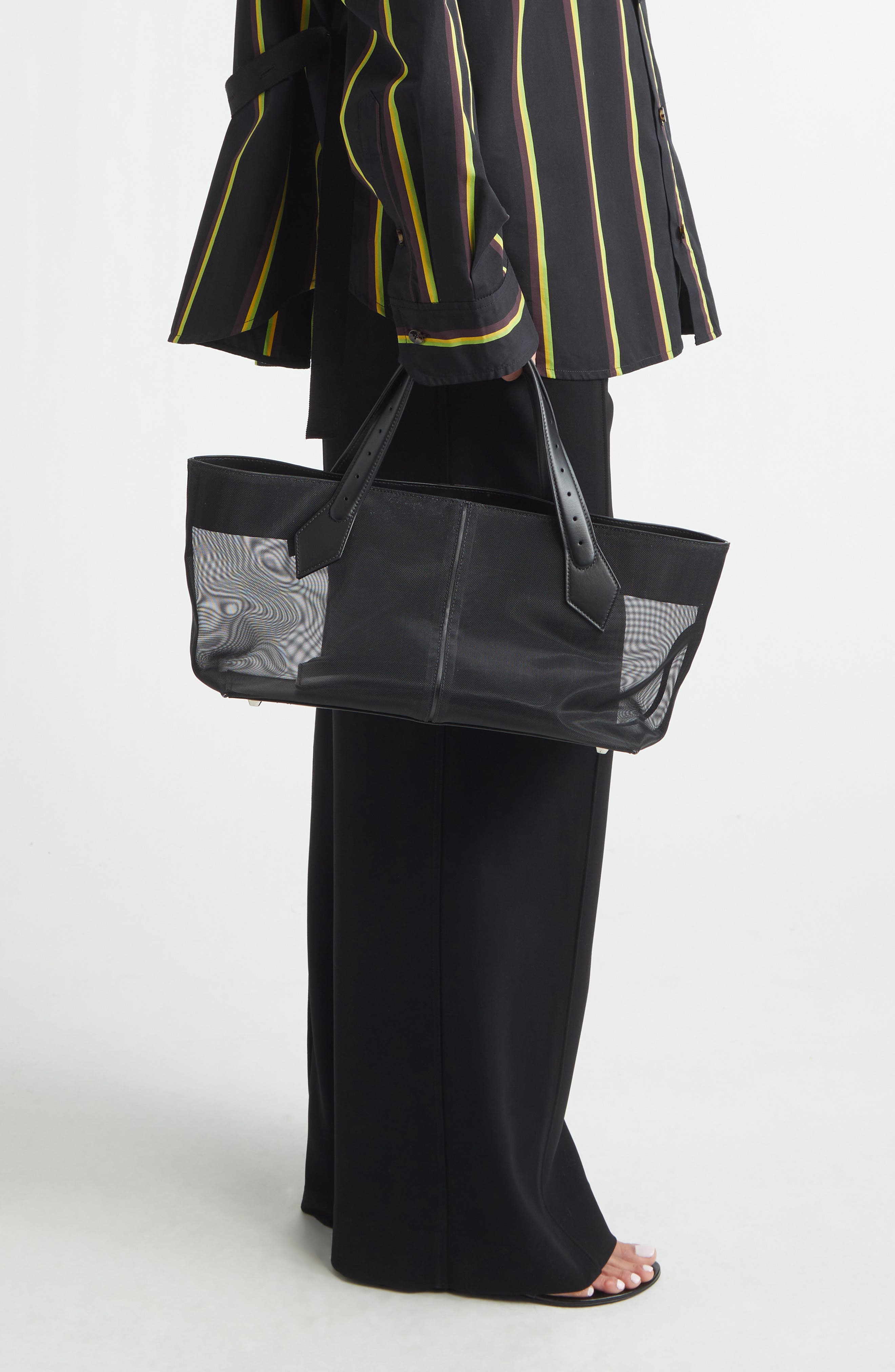 Proenza Schouler Chelsea Mesh East/West Tote, Alternate, color, Black