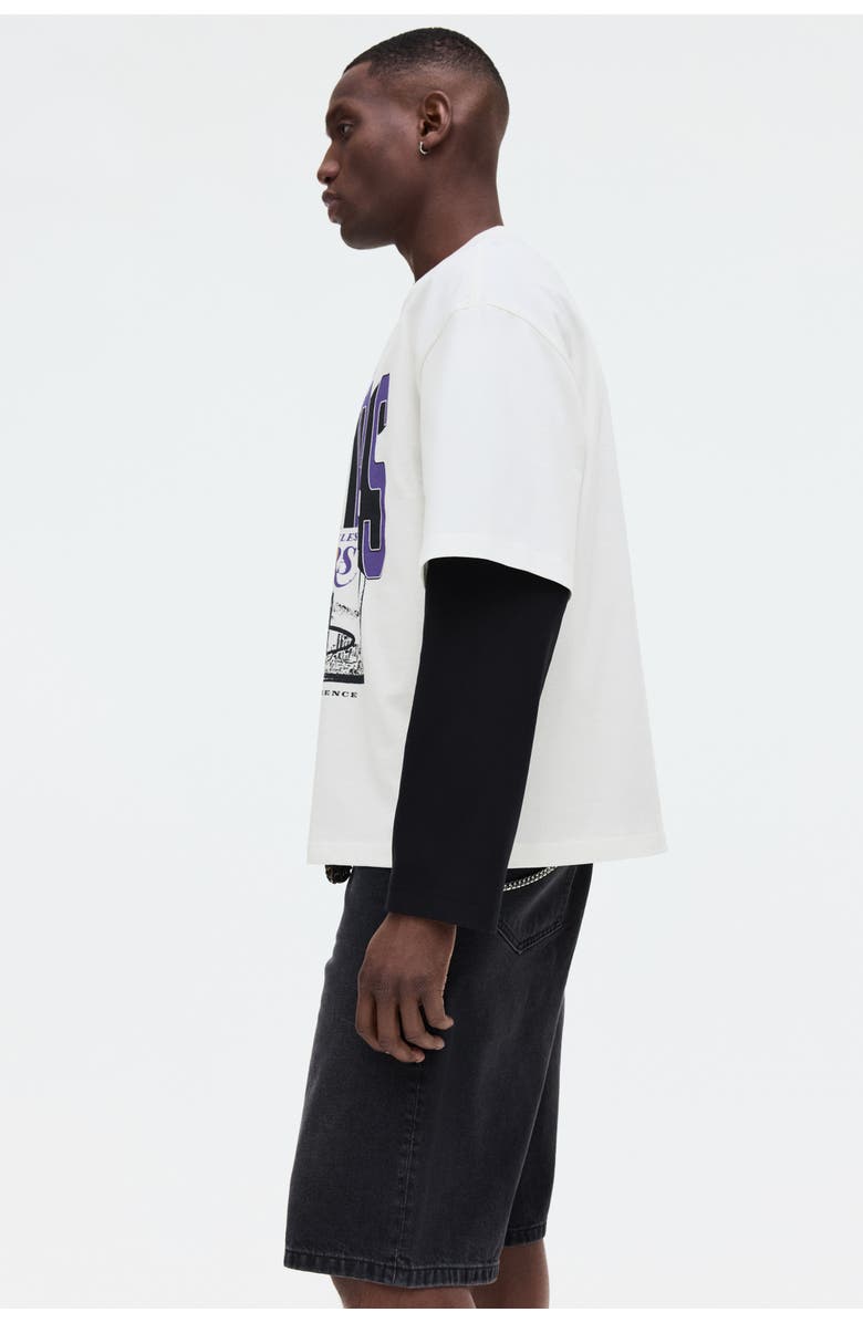 H&M Oversized Fit Printed T-shirt, Alternate, color, White/Nba