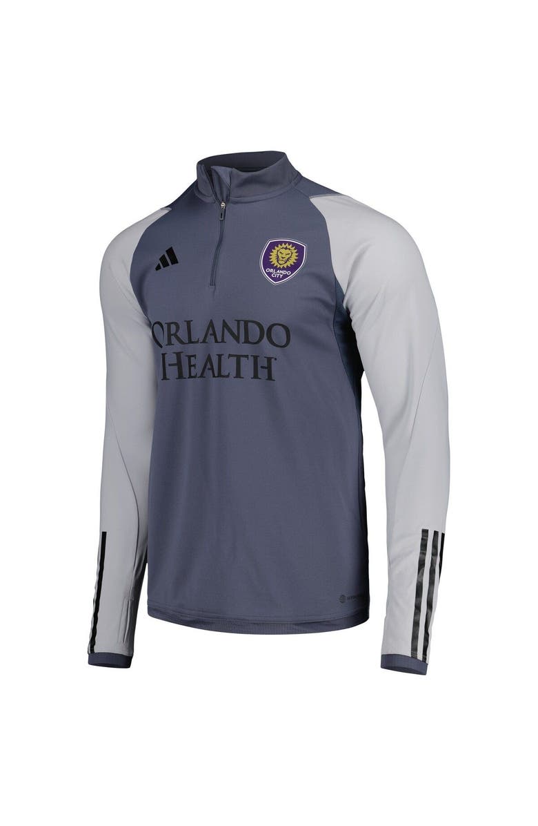 adidas Men's adidas Gray Orlando City SC 2023 On-Field AEROREADY Quarter-Zip Training Top, Alternate, color,
