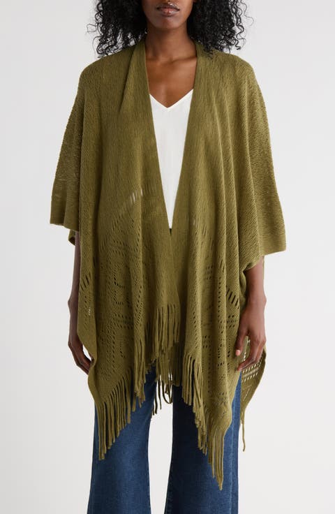 Raschel Fairisle Border Open Knit Topper