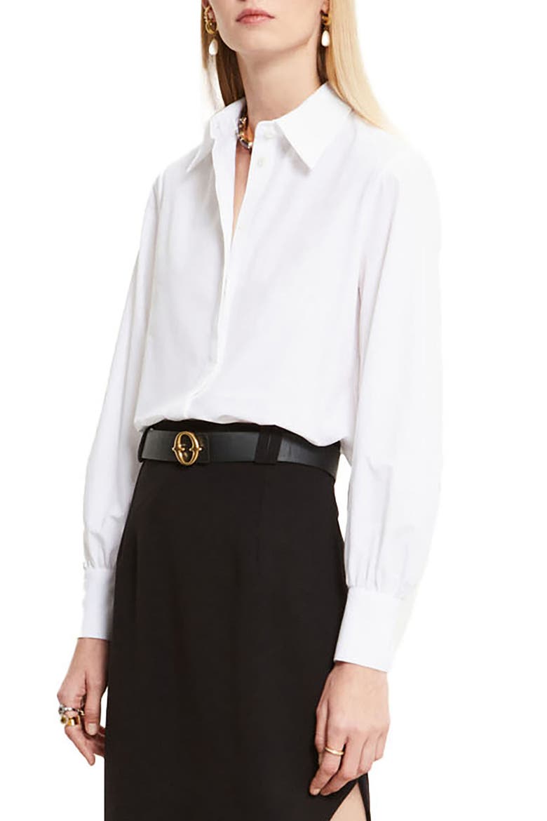 Poplin Shirt, Main, color, White