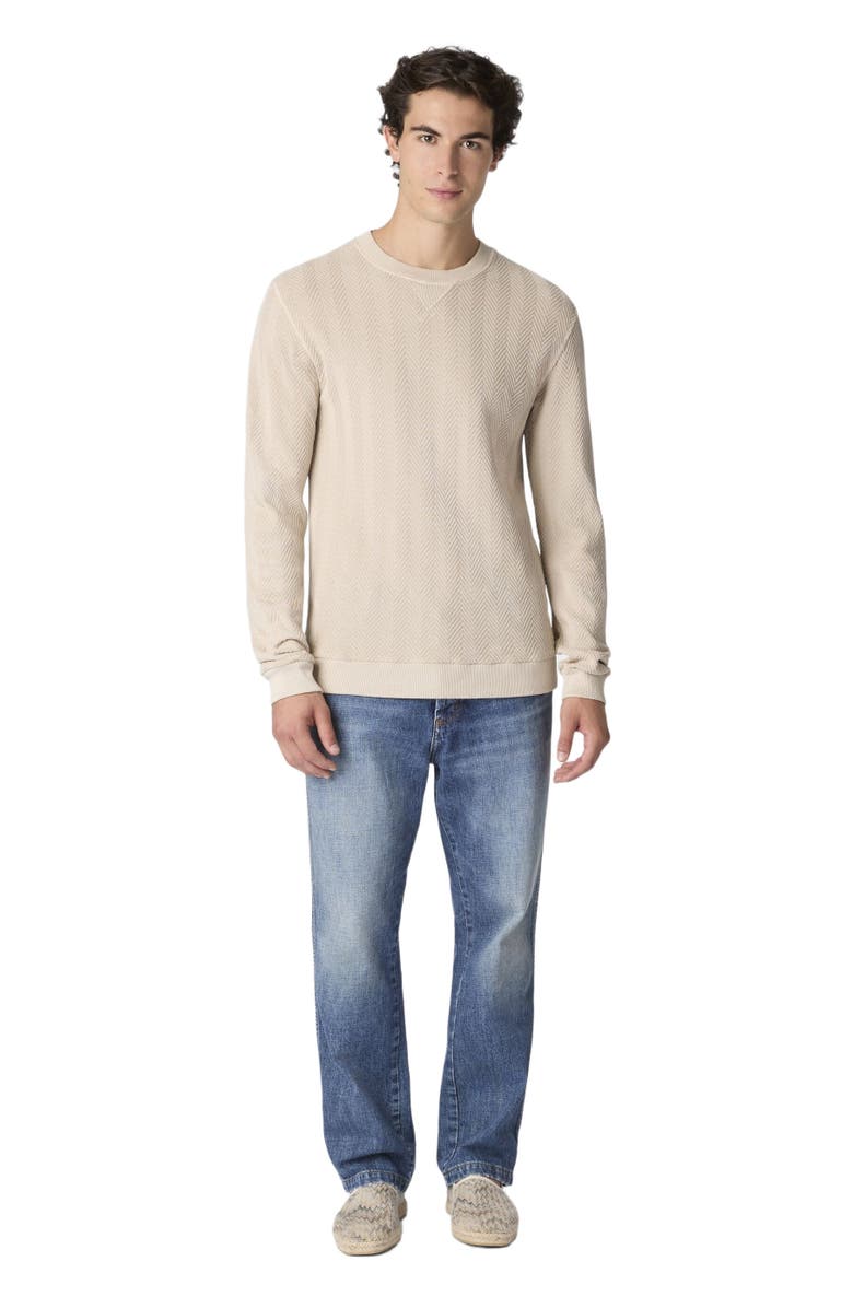 Missoni Crew-neck Cotton And Viscose Sweatshirt With Tone-on-tone Zigzag Pattern, Main, color, Beige