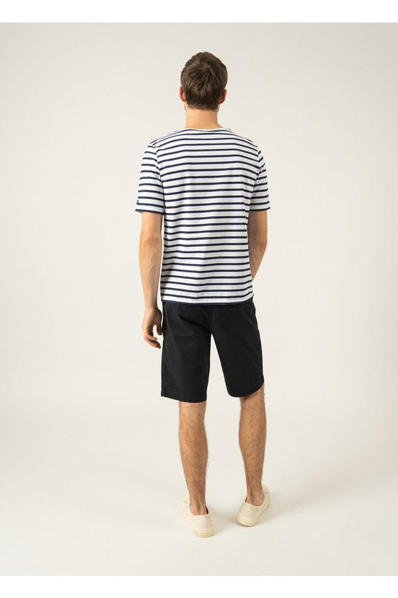 LEVANT MODERN - Breton Stripe Short Sleeve Shirt, Alternate, color, white/navy
