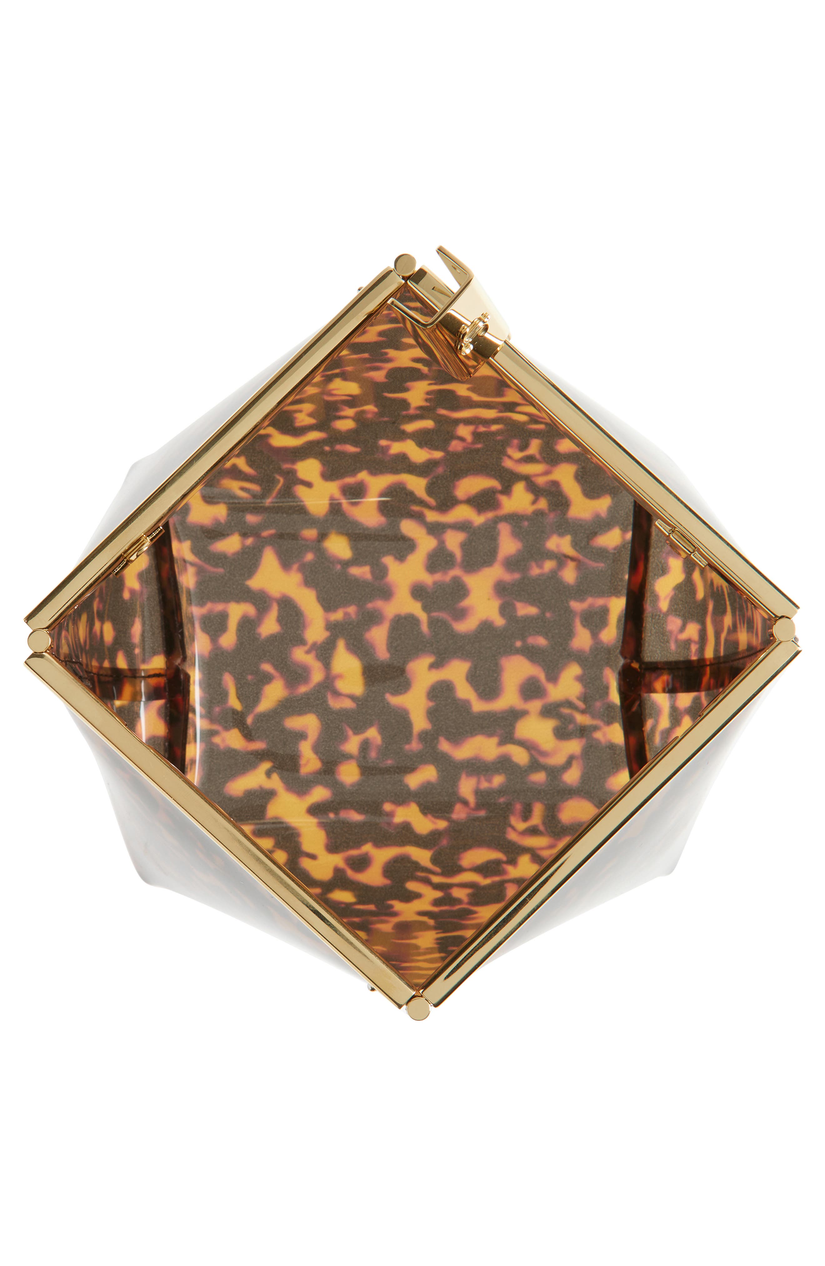 Jimmy Choo Ganache Transparent Tortoisehell Clutch, Alternate, color, Tortoiseshell