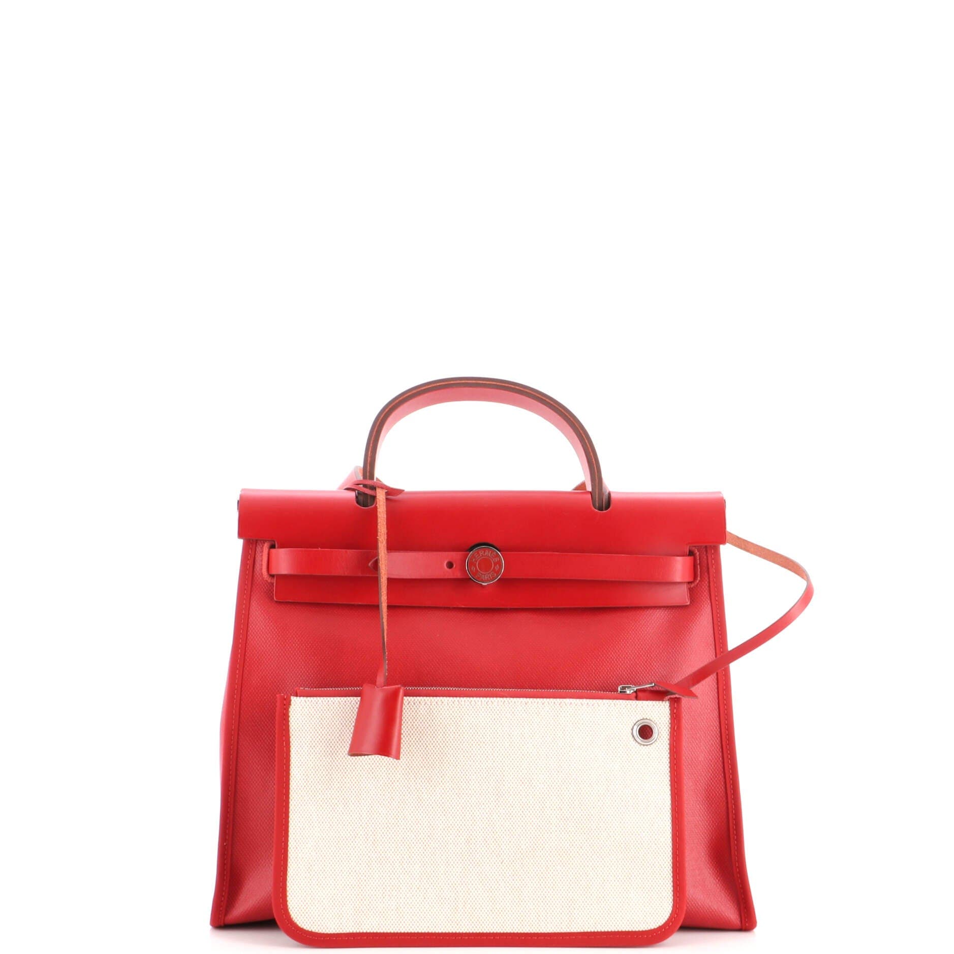 Herbag Zip Berline Vache Canvas and Leather 31, Alternate, color, Red
