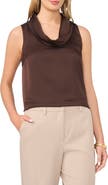 Vince Camuto Cowl Neck Satin Charmeuse Sleeveless Top