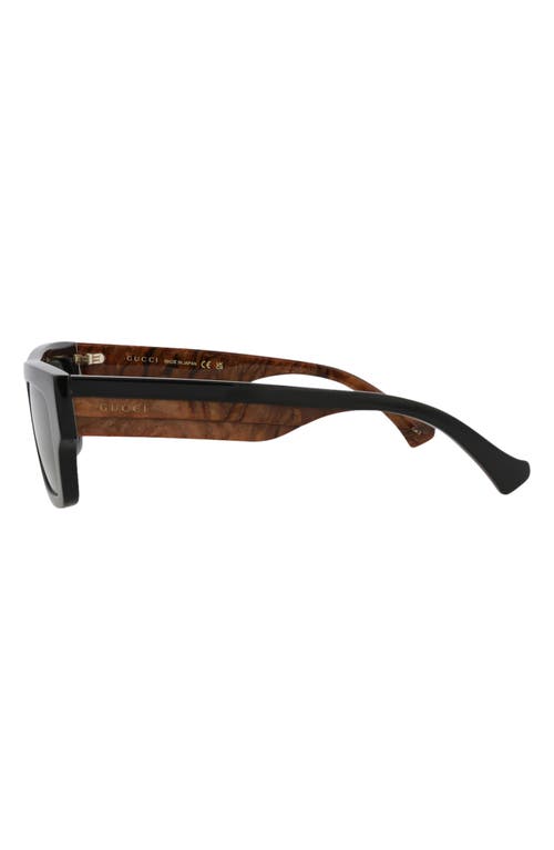 Gucci Womens Black Gc002051 Gg1301s Rectangle-frame Acetate Sunglasses In Black Havana Grey