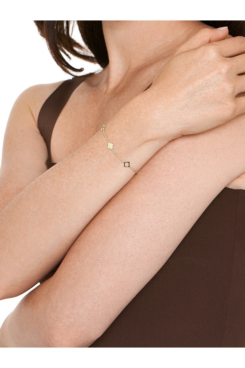 Clover Link Chain Bracelet in 14K Gold, Alternate, color, Yellow Gold