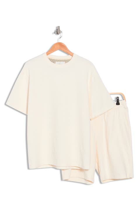 Textured Knit T-Shirt & Shorts Set