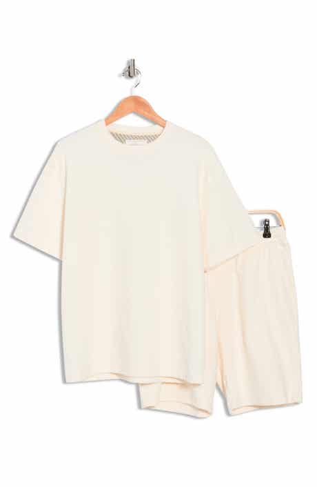 DENIM AND FLOWER Textured Knit T-Shirt & Shorts Set