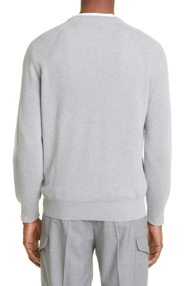 Brunello Cucinelli Men's English Rib Knit Crewneck Sweater, Alternate, color,