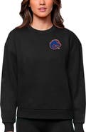 ANTIGUA Women's Antigua Black Boise State Broncos Logo Victory Crewneck Pullover Sweatshirt