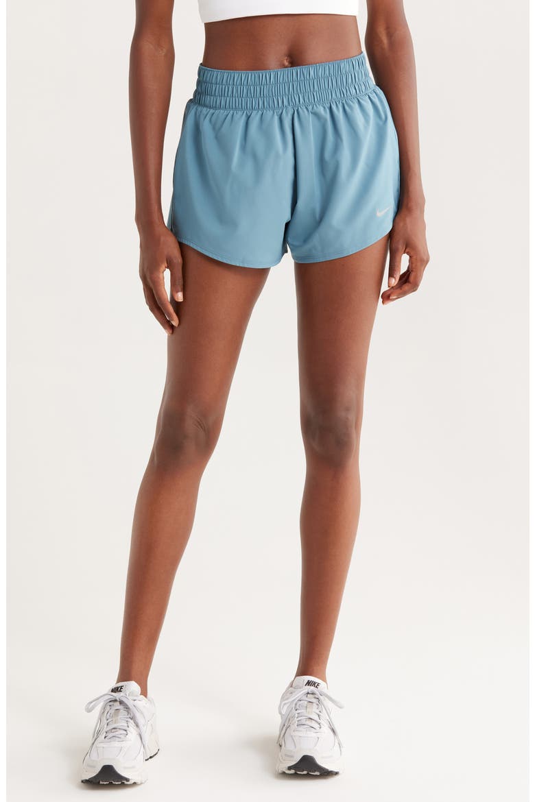Dri-FIT Mid-Rise 3-Inch Brief-Lined Shorts, Main, color, 006 SMK BL/REFSIL