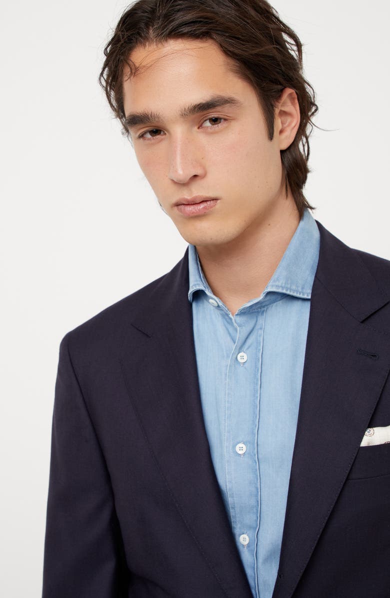 Brunello Cucinelli Cashmere blazer, Alternate, color, Navy Blue