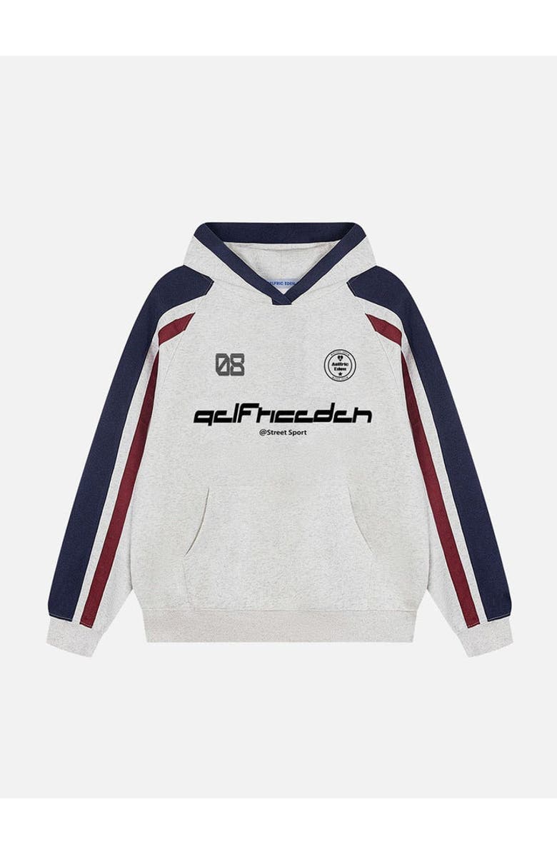 AELFRIC EDEN Color Blocking Stripe Hoodie, Alternate, color, Grey