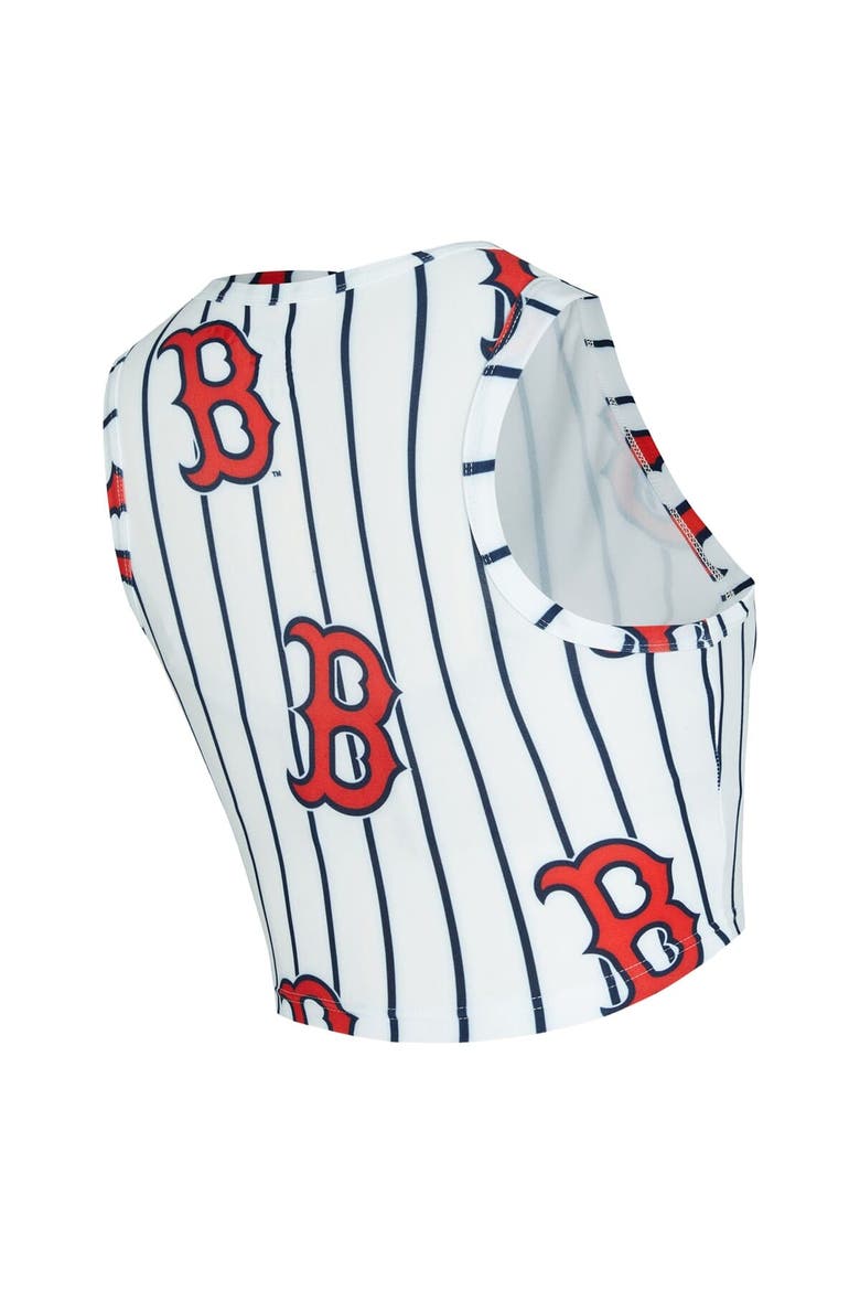 Women's Concepts Sport  White Boston Red Sox Pinstripe Record Tank & Short Set, Alternate, color, White