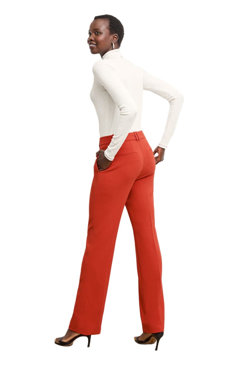 M.M.LaFleur Axam Organic Ribbed Pima Cotton Turtleneck, Alternate, color, Ivory/Red