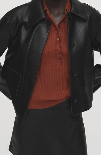 Wrap Faux Leather Skort