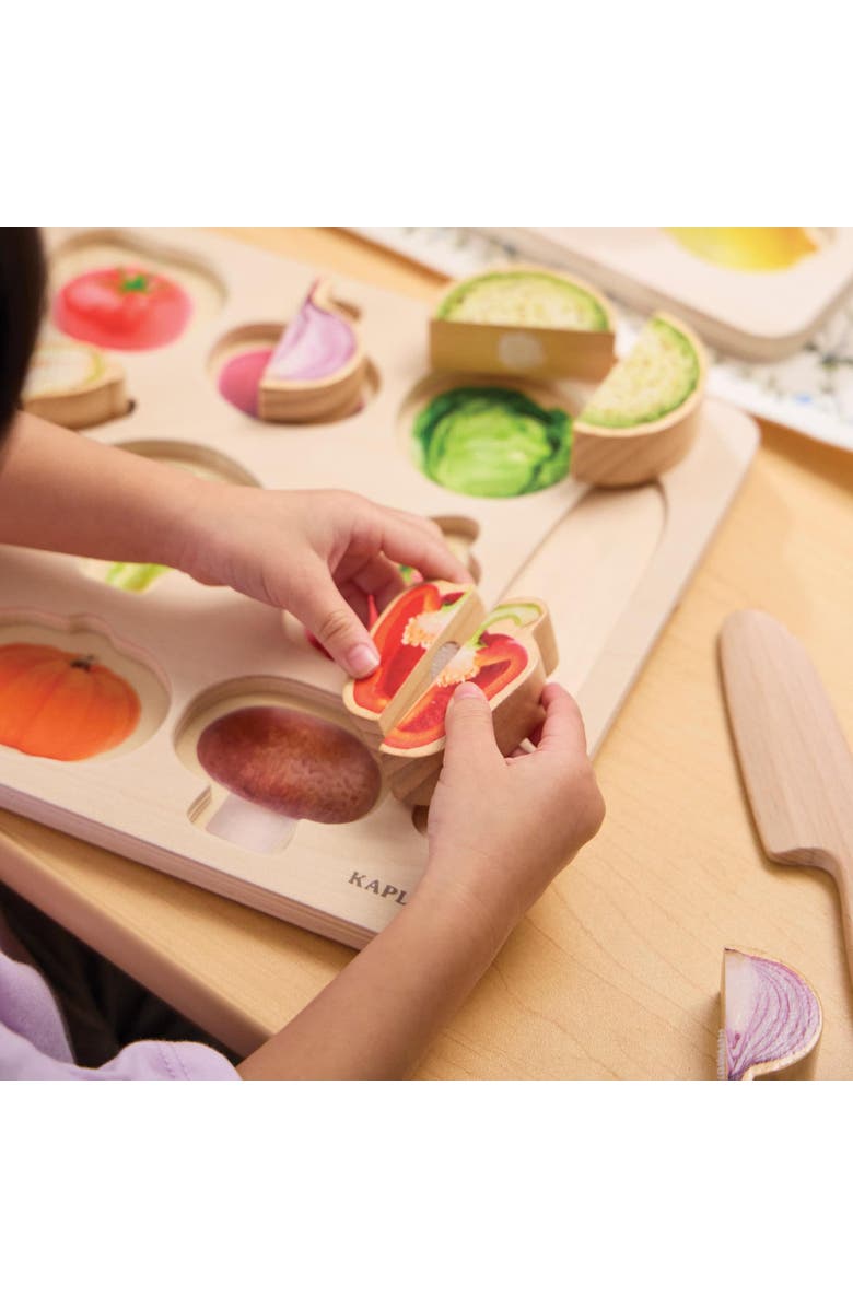 Kaplan Early Learning Company Wooden Slice & Match Vegetable Puzzle, Alternate, color, 