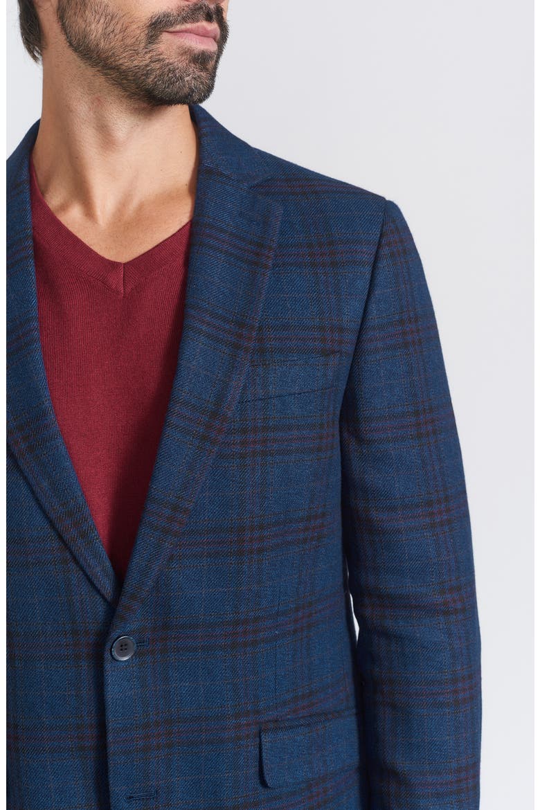 Plaid Sport Coat, Alternate, color, NAVY
