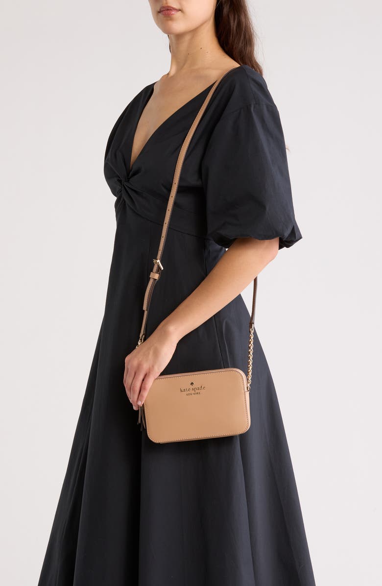 Kate Spade New York cameron double zip crossbody bag, Alternate, color, Light Fawn