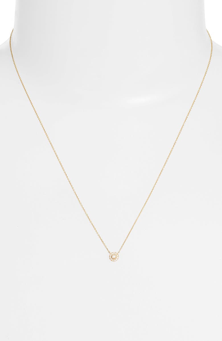 Dana Rebecca Designs Lauren Joy Mini Diamond Disc Necklace, Alternate, color,
