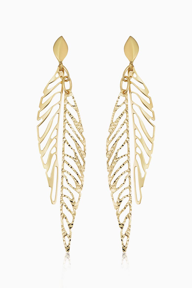 14K Yellow Gold Dante Drop Earrings, Main, color, Yellow Gold