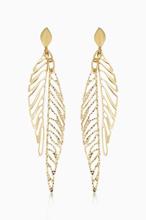 14K Yellow Gold Dante Drop Earrings