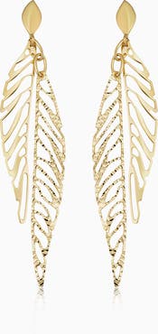Oradina 14K Yellow Gold Dante Drop Earrings