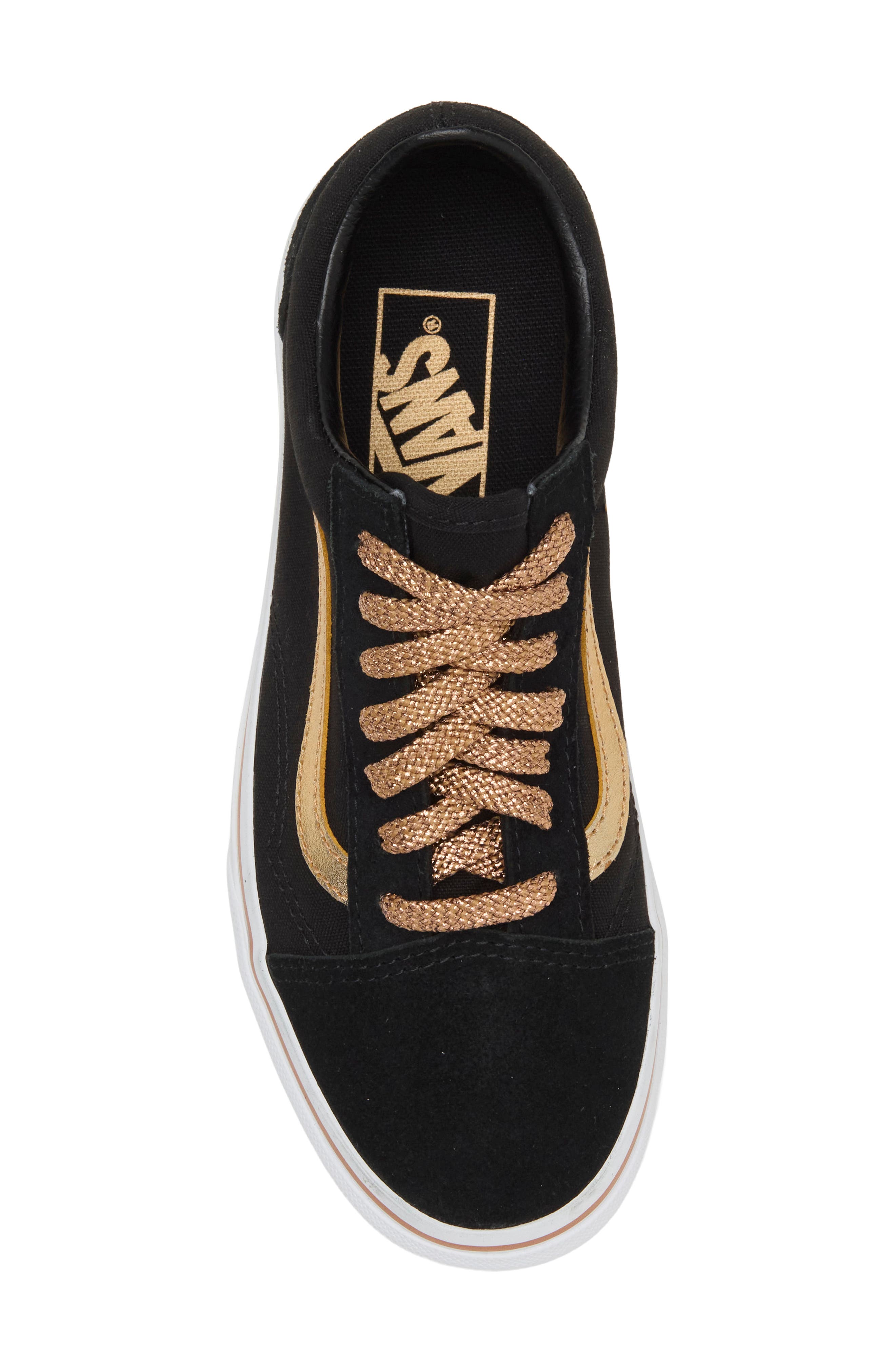 Old Skool Sneaker, Alternate, color, METALLIC POP BLACK/GOLD