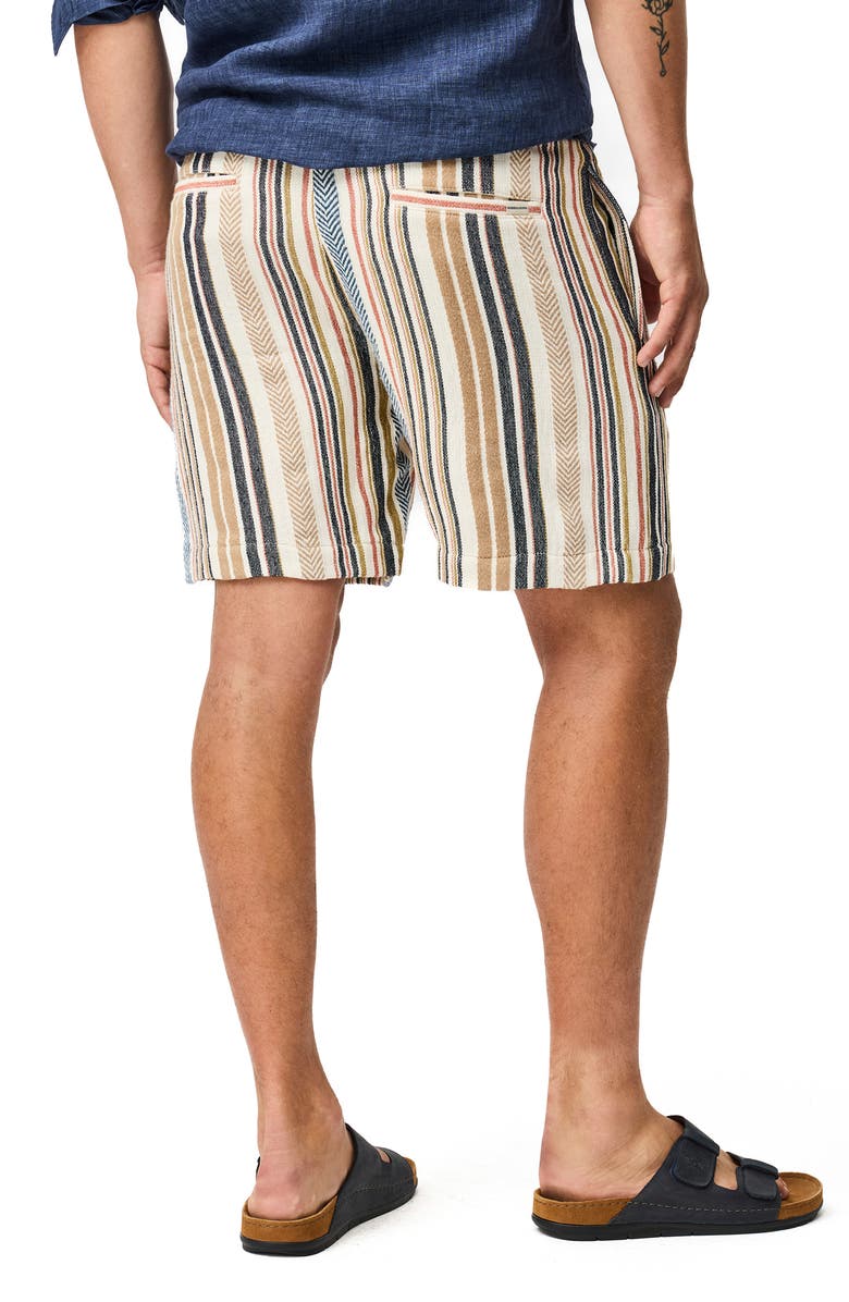 Rodd & Gunn Gifford Stripe Cotton Blend Drawstring Shorts, Alternate, color, Kelp