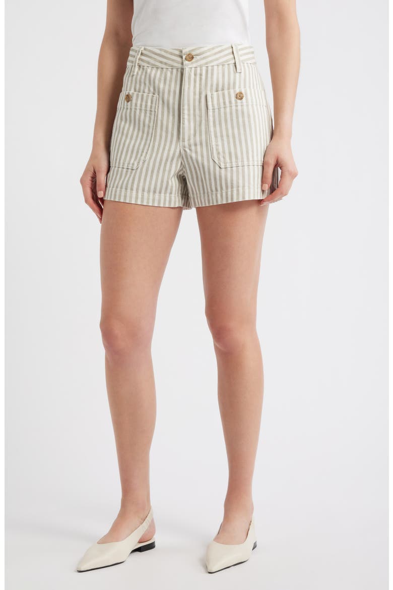 The Cruise Cotton Shorts, Main, color, FLAX STRIPE