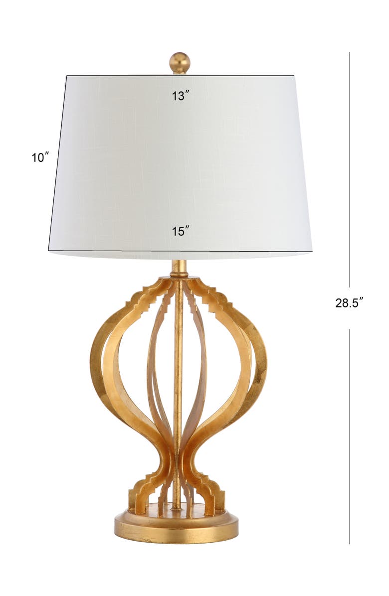JONATHAN Y Sebastian 28.5" Metal Trellis LED Table Lamp, Gold Leaf, Alternate, color, Gold Leaf