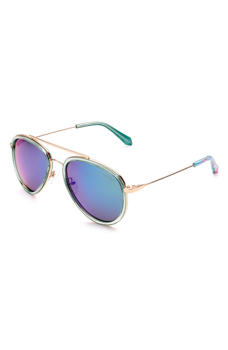 Lilly Pulitzer<sup>®</sup> Lilly Pulitzer 55mm Aviator Sunglasses, Alternate, color, 