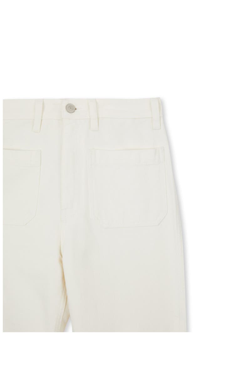 Janej Bootcut Bull Cotton White Trousers, Alternate, color, WHITE