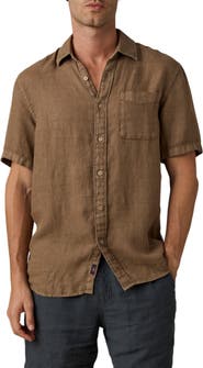 Faherty Palma Linen Short Sleeve Button-Up Shirt