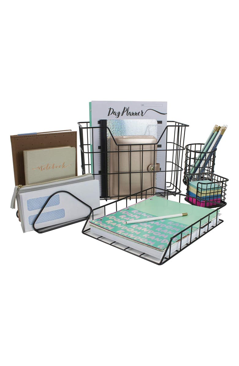 SORBUS Black Desk Organizer 5-Piece Set, Alternate, color, Black