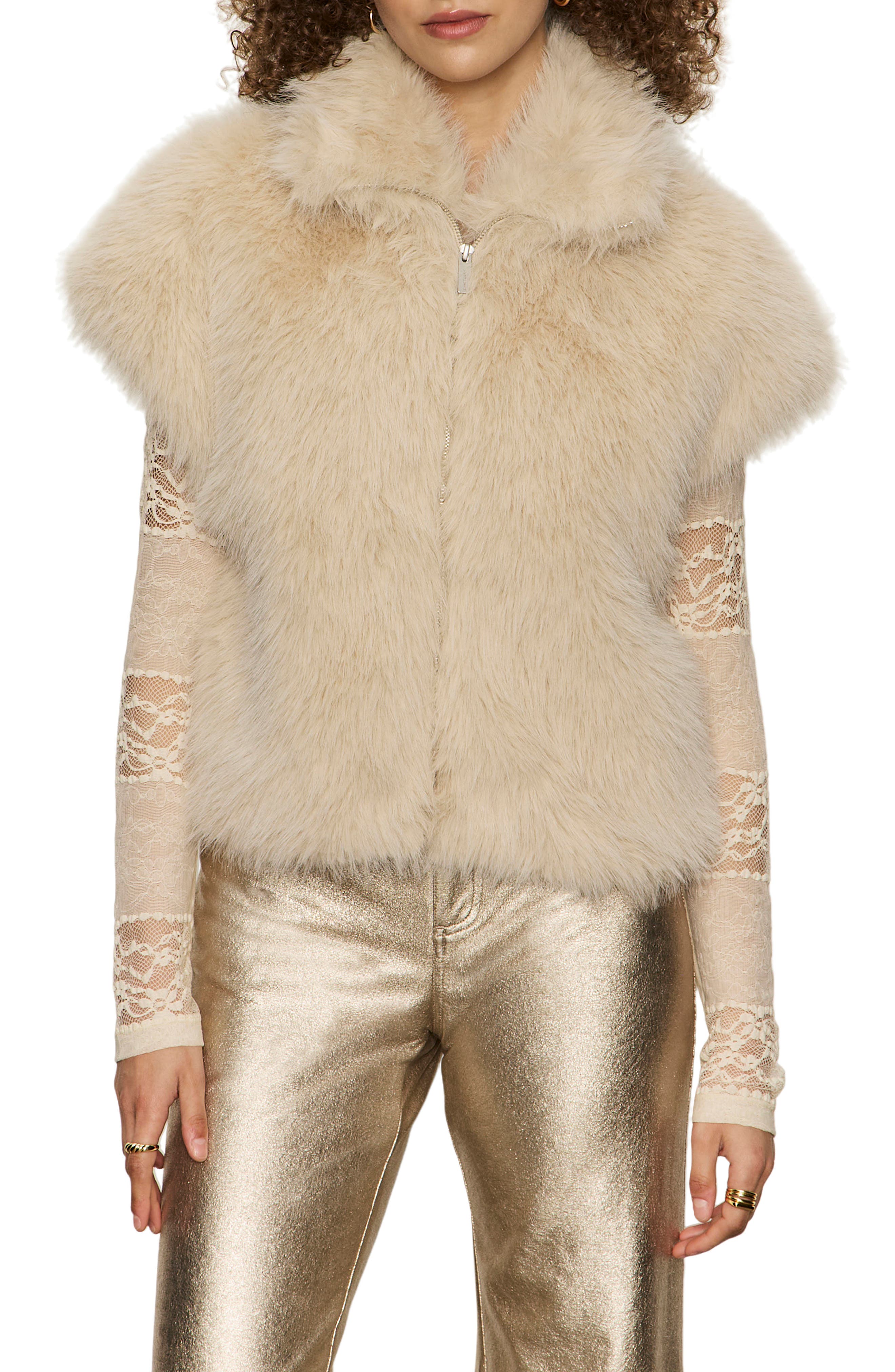 Sanctuary Silky Faux Fur Vest