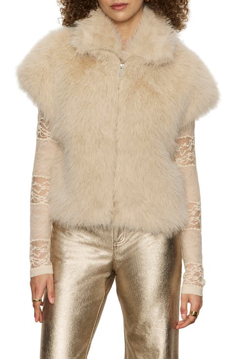 Silky Faux Fur Vest (Regular & Petite)