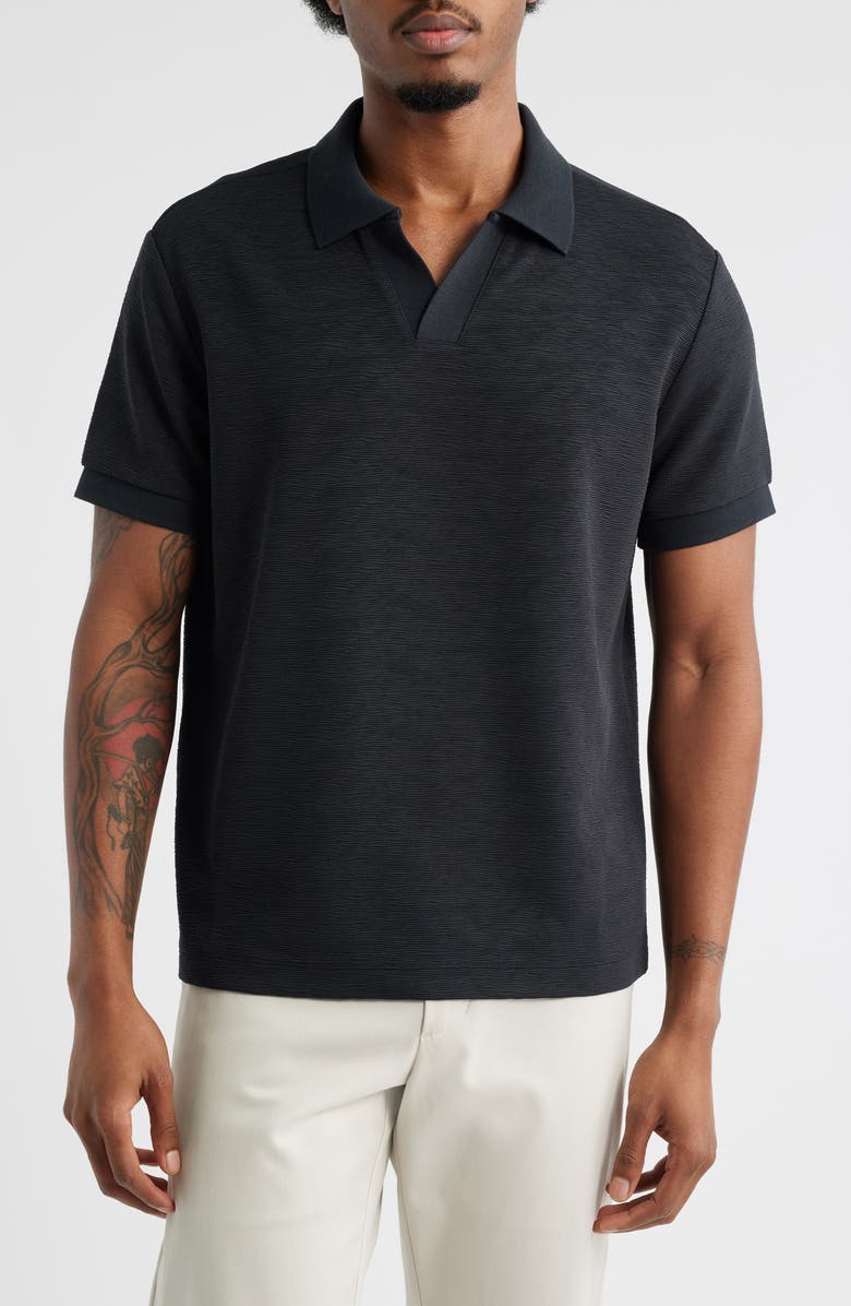Open Edit Wave Texture Johnny Collar Polo, Main, color, 