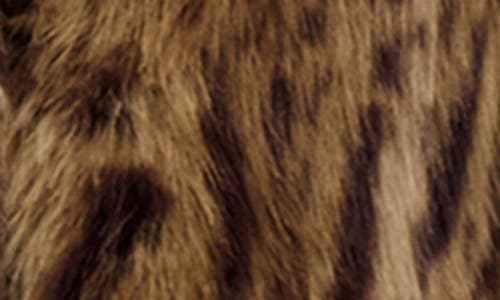 Karl Lagerfeld Paris Leopard Spot Faux Fur Coat In Brown