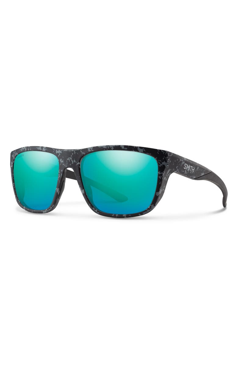 Smith Barra 59mm ChromaPop<sup>™</sup> Mirrored Sunglasses, Alternate, color, Matte Ash Marble / Opal