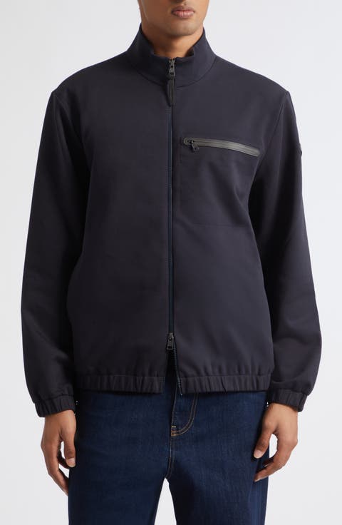 Cotton Blend Zip Cardigan