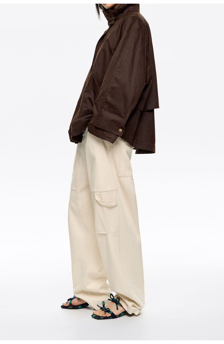 Bimba y Lola Coated A-Line Trench, Alternate, color, Dark Brown
