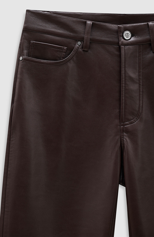Anine Bing Bruno Recycled Leather Pant In White