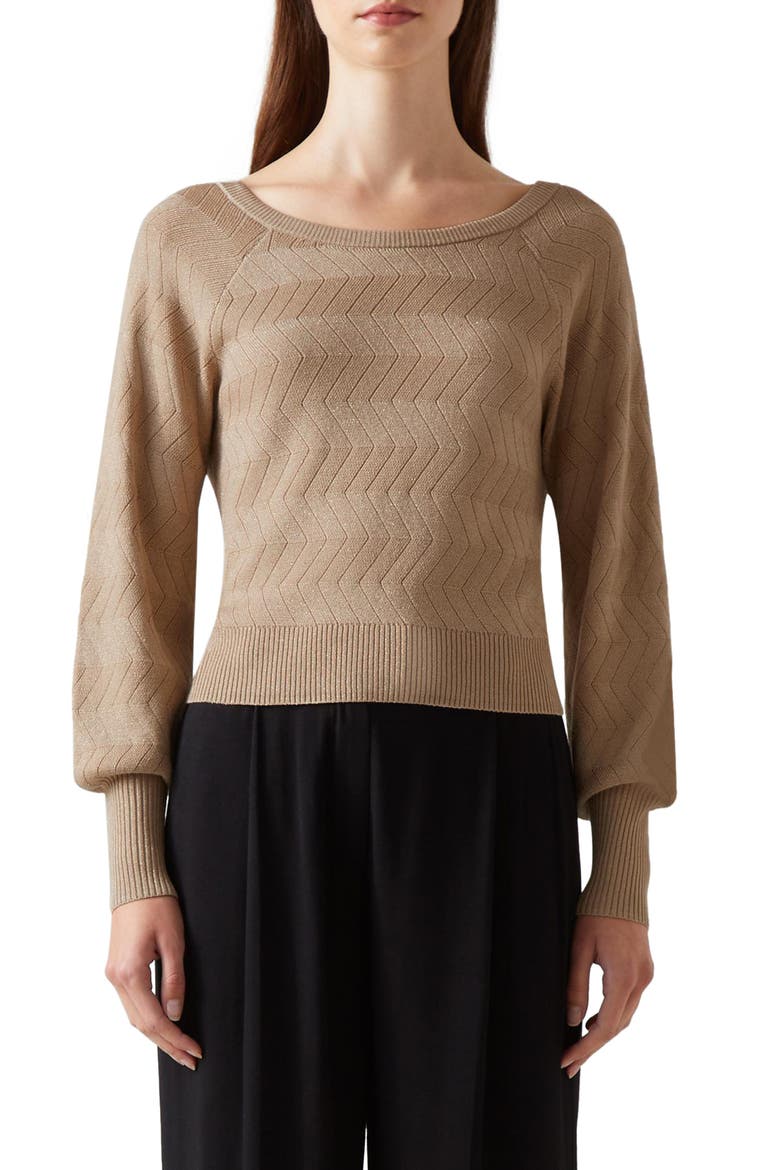 Goldie Metallic Sweater, Main, color, GOLD