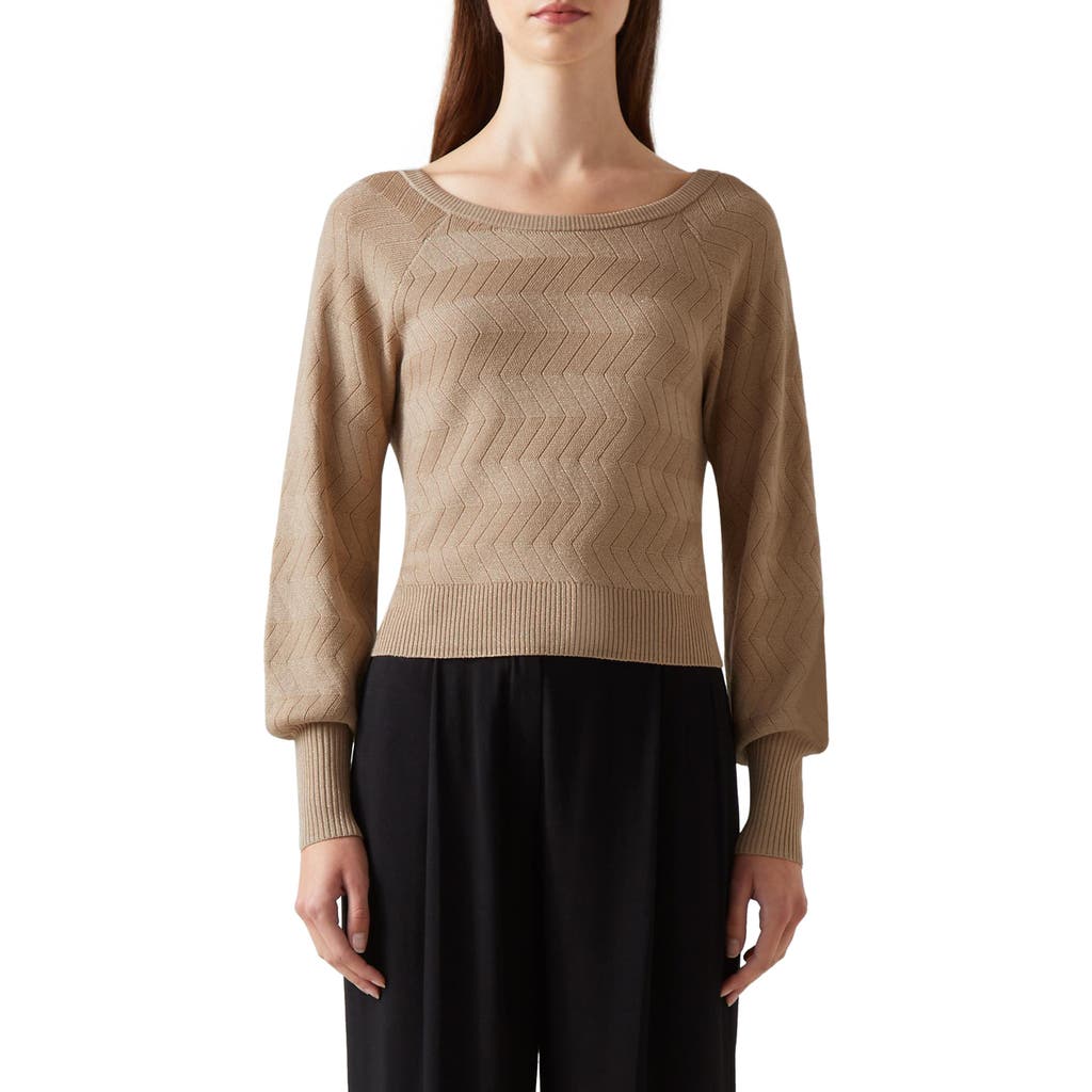 Lk Bennett Goldie Metallic Sweater In Gold