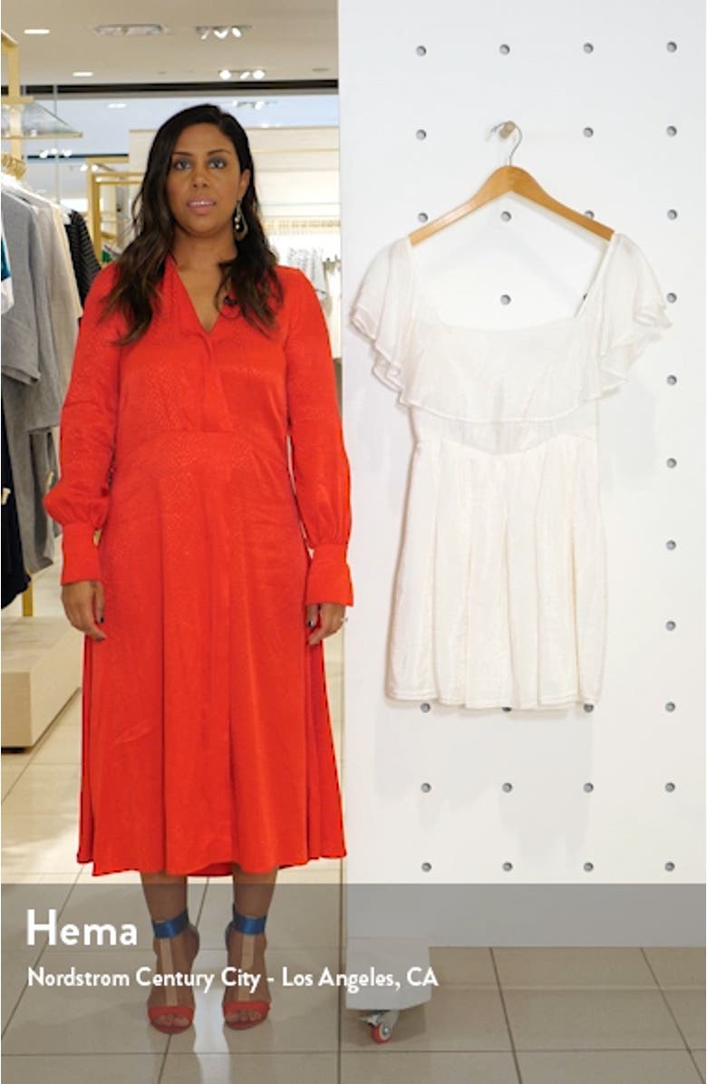 Convertible Ruffle Neck Fit & Flare Dress, sales video thumbnail