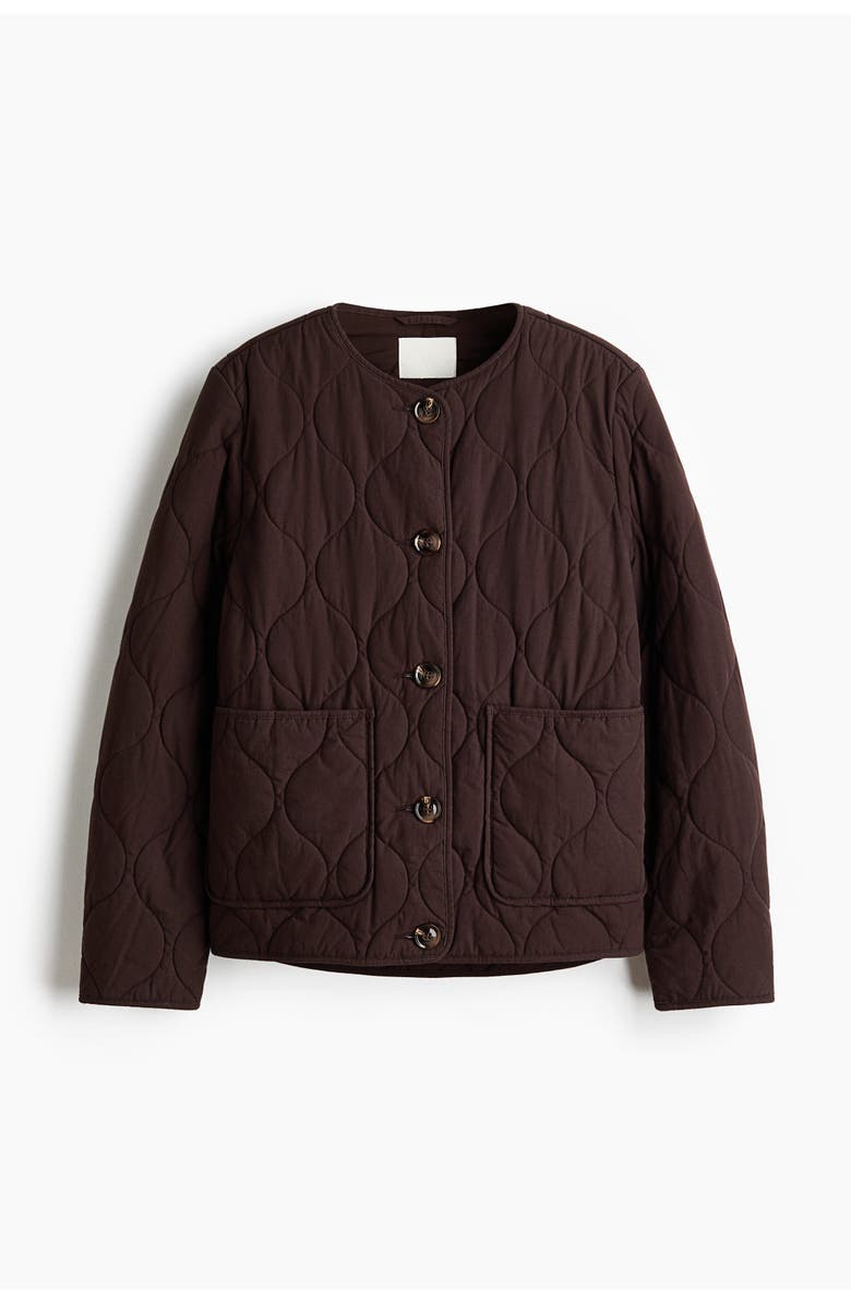 H&M Quilted Jacket, Main, color, Dark Brown