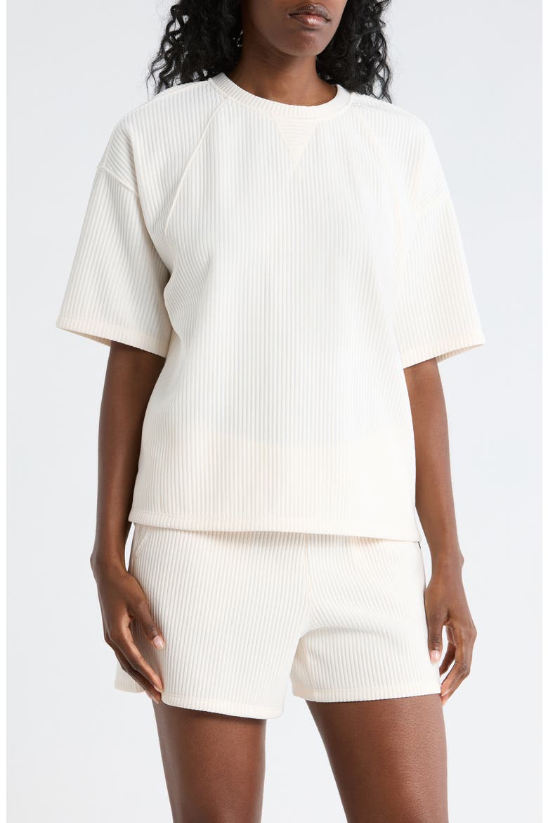 Short Sleeve Knit T-Shirt, Main, color, SAND